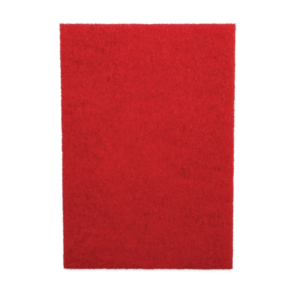 Boardwalk 28 in. x 14 in. Buffing Floor Pads - Red (10/Carton)