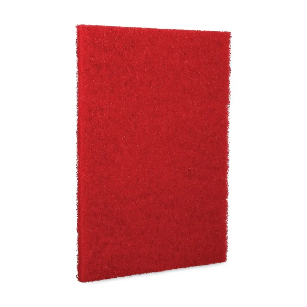 Boardwalk 28 in. x 14 in. Buffing Floor Pads - Red (10/Carton)