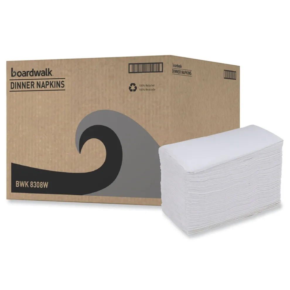 Boardwalk 17 in. x 15 in. 2-Ply Dinner Napkin - White (3000/Carton)