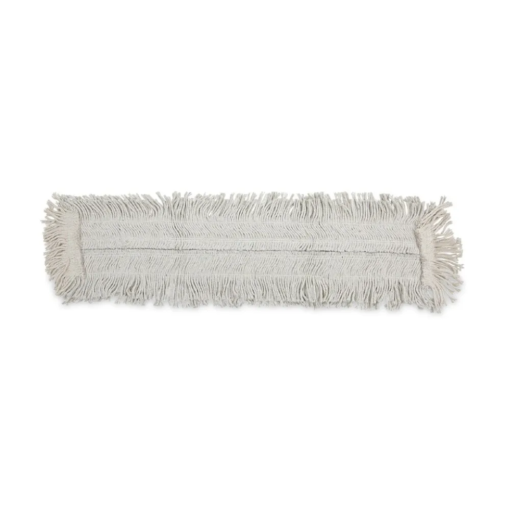Boardwalk 36 in. x 5 in. Disposable Cotton/Synthetic Dust Mop Head with Sewn Center Fringe - White