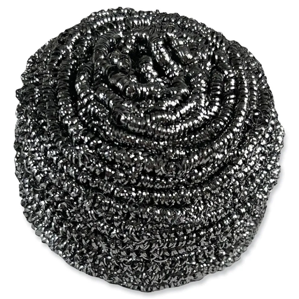 Boardwalk 3.93 in. x 1.96 in. Stainless Steel Scrubber - Silver (72/Carton)