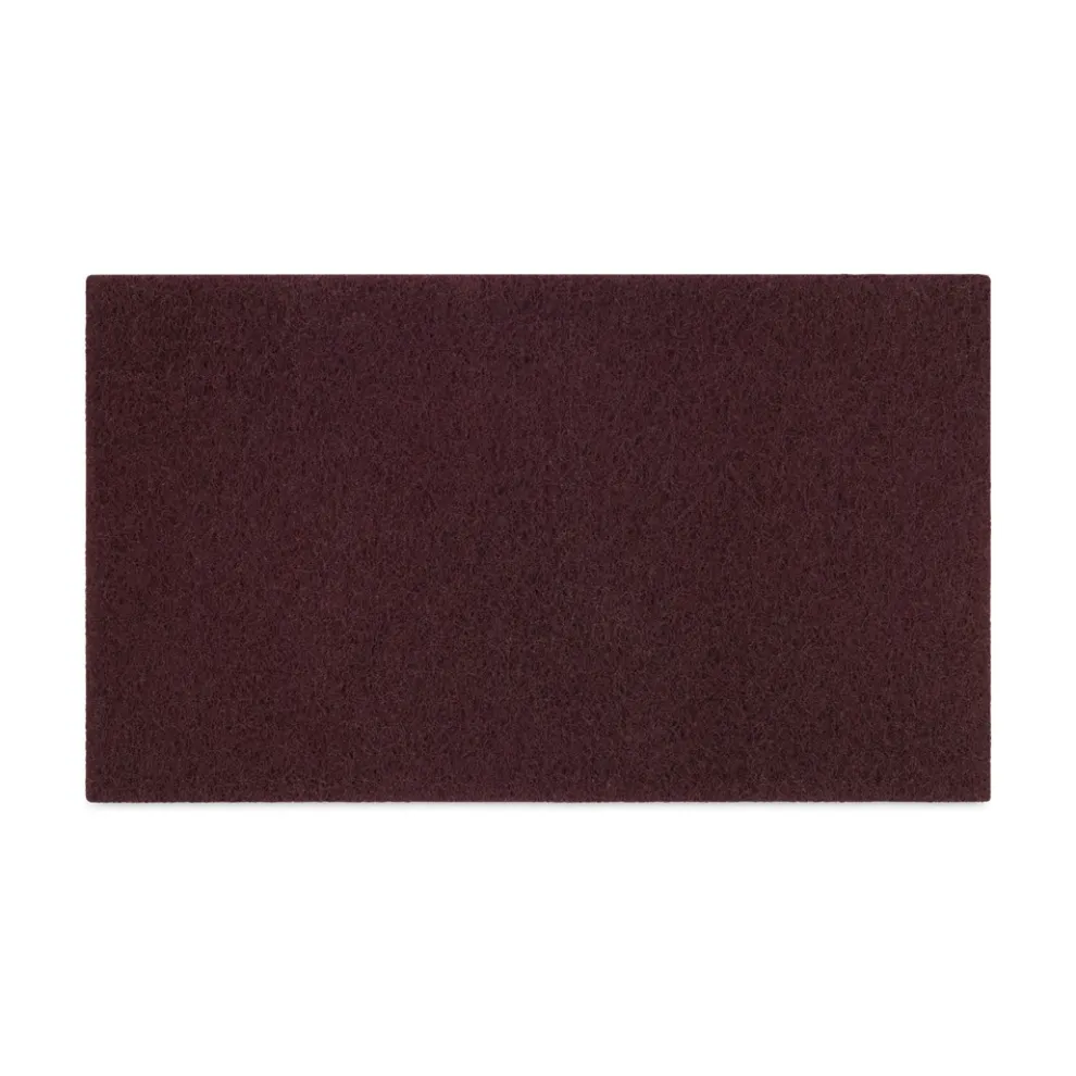 Boardwalk 28 in. x 14 in. Deep Scrub Pads - Maroon (10/Carton)