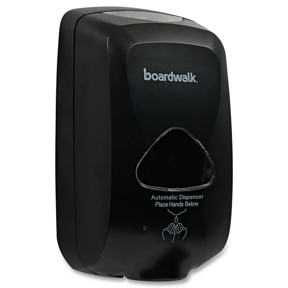 Boardwalk 6 in. x 4.05 in. x 10.58 in. 1200 mL Touch-Free Foam Soap Dispenser - Black