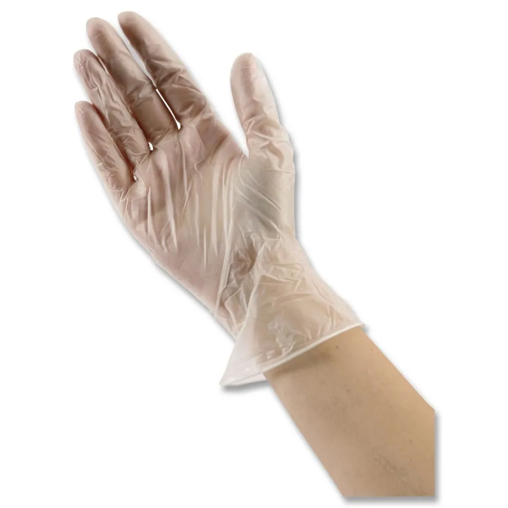Boardwalk 2.6 mil 9.5 in. Long Powder-Free General Purpose Vinyl Gloves - Large, Clear (100/Box, 10 Boxes/Carton)