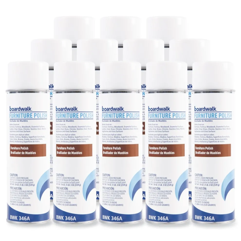 Boardwalk 19 oz. Aerosol Spray Furniture Polish - Lemon Scent (12/Carton)