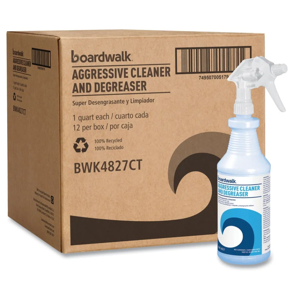 Boardwalk 32 oz. Aggressive Cleaner and Degreaser - Lemon Scent (12/Carton)