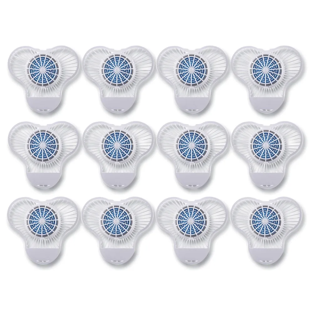 Boardwalk 3.25 oz. Urinal Screen with Non-Para Deodorizer Block - Green Apple Scent, Blue/White (12/Box)