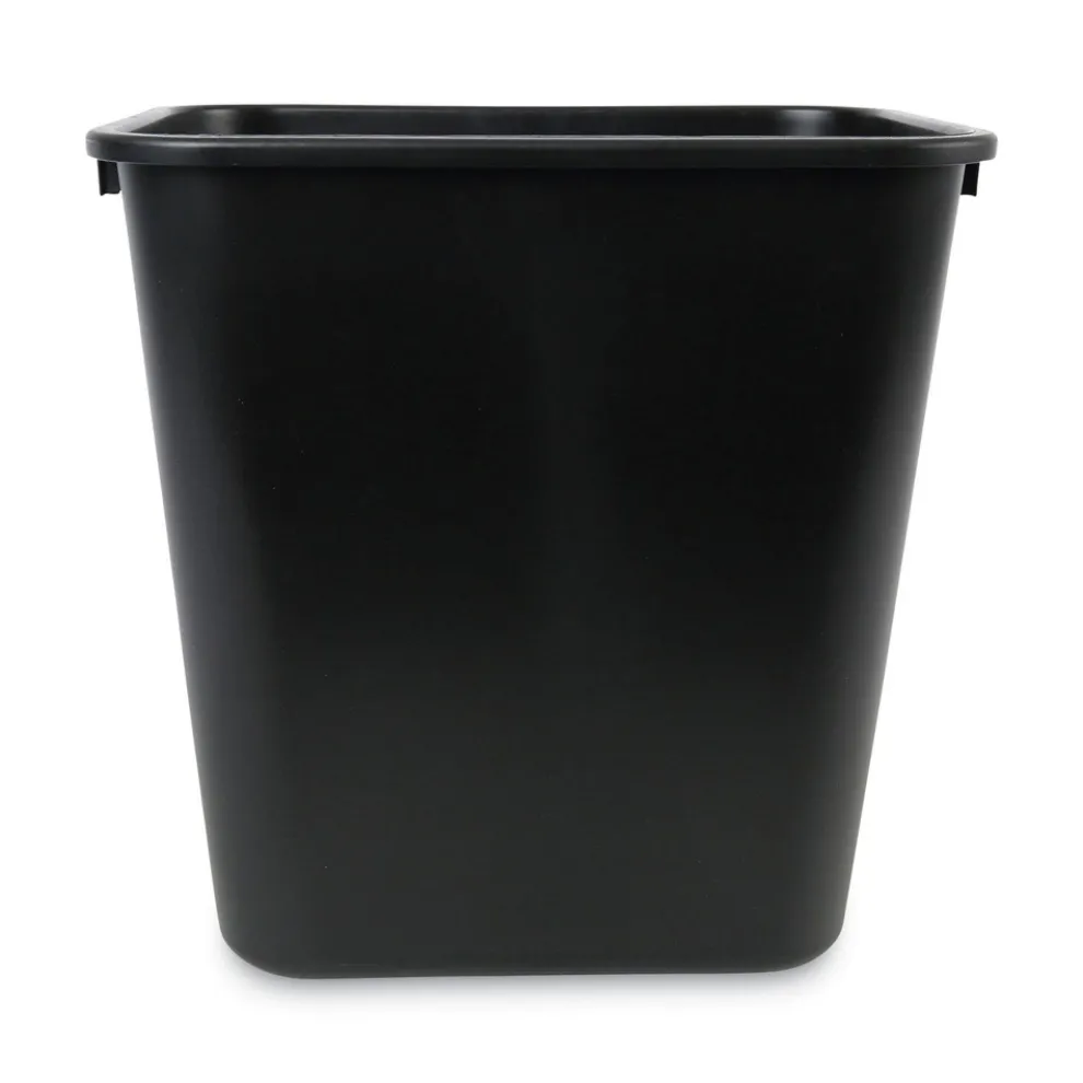 Boardwalk 28 qt. Plastic Soft-Sided Wastebasket - Black