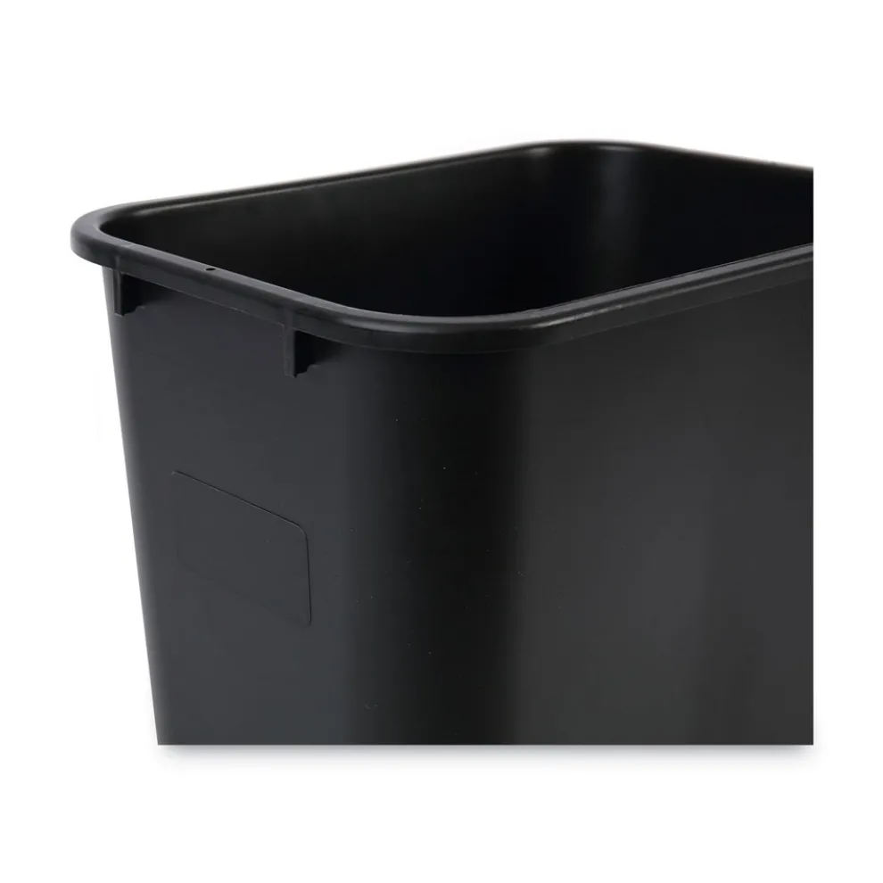 Boardwalk 28 qt. Plastic Soft-Sided Wastebasket - Black
