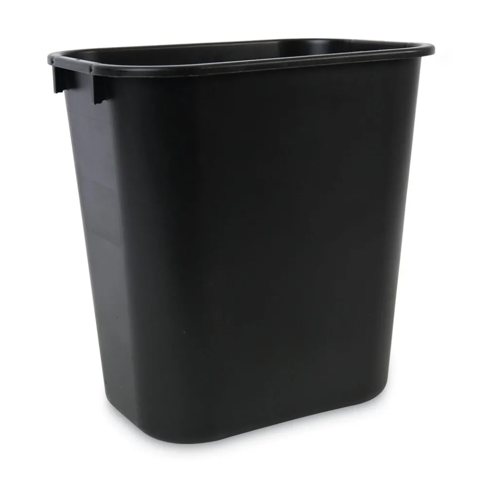 Boardwalk 14 qt. Plastic Soft-Sided Wastebasket - Black