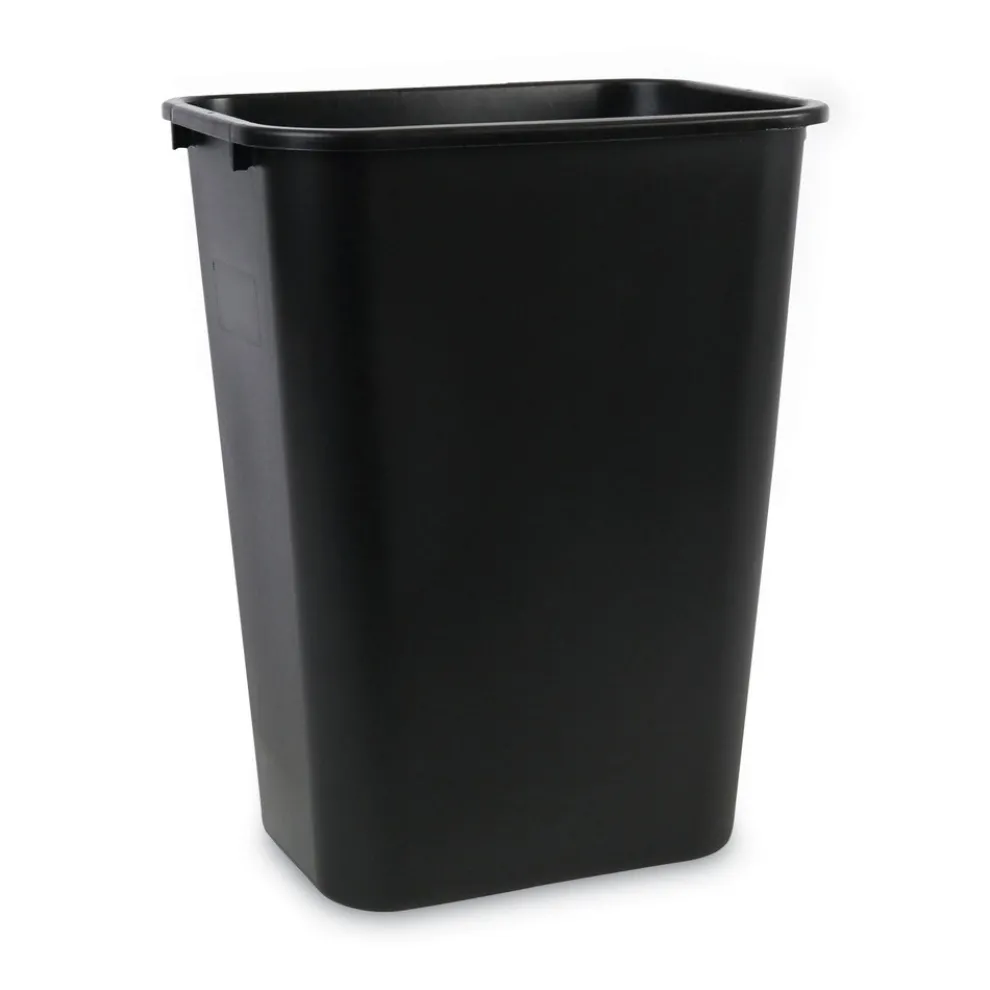 Boardwalk 41 qt. Soft-Sided Plastic Wastebasket - Black
