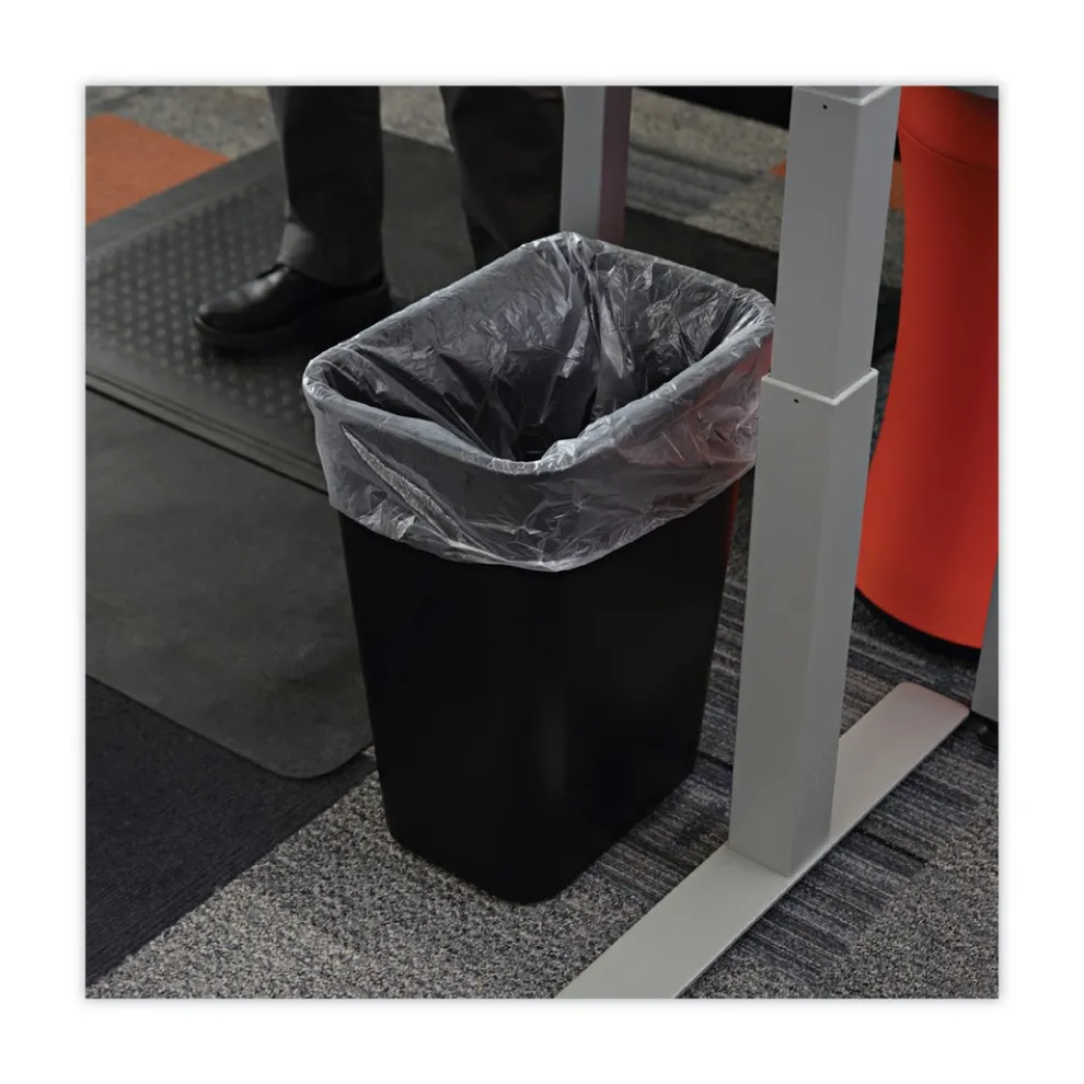 Boardwalk 41 qt. Soft-Sided Plastic Wastebasket - Black