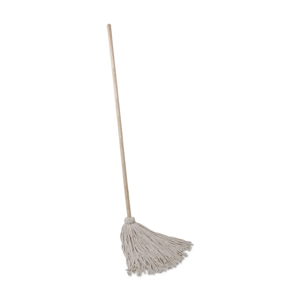 Boardwalk BWK124C 24 oz. Cotton Fiber Head Deck Mop with 54 in. Wooden Handle (6/Pack)