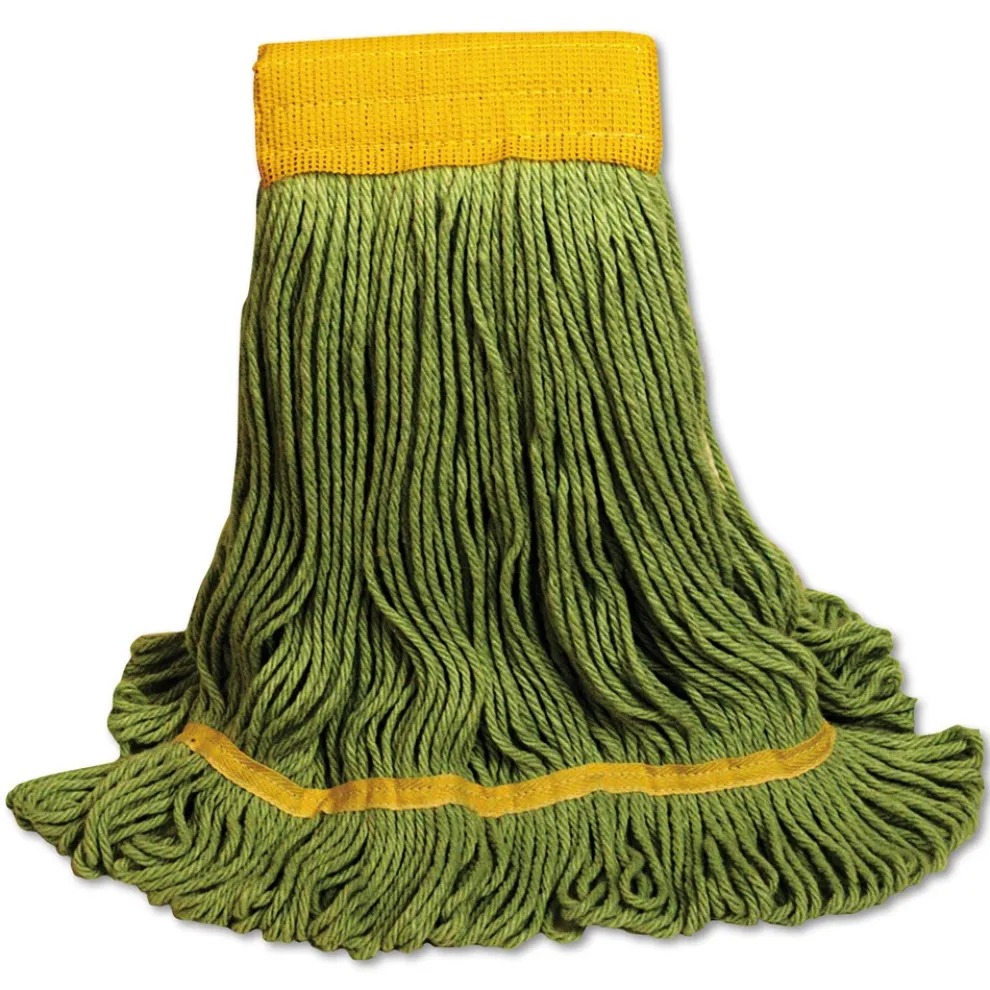 Boardwalk EcoMop Looped-End Mop Head with Recycled Fibers - Large Size, Green