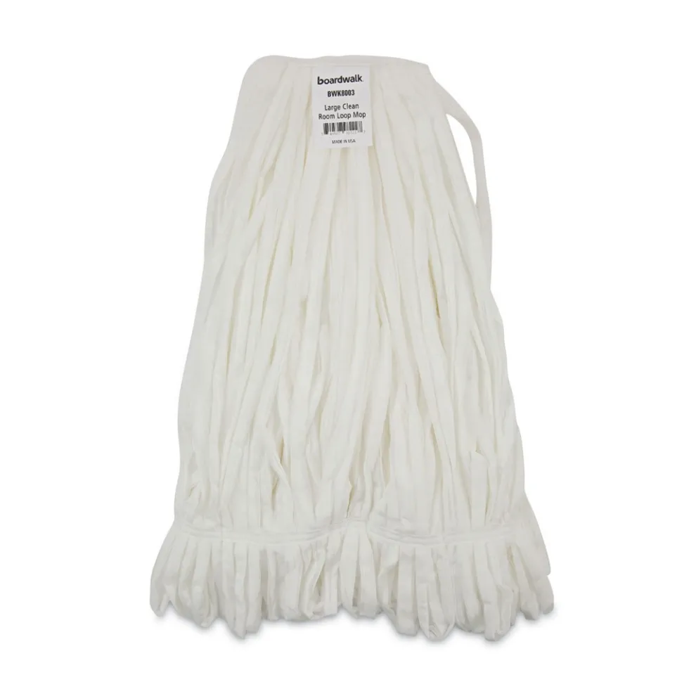 Boardwalk Enviro Clean Looped Mop Head With Tailband - Large, White (12/Carton)