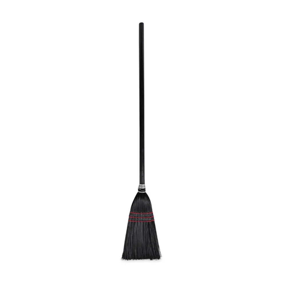 Boardwalk Flag Tipped Poly Bristle 37 in. - 38 in. Length Lobby Broom - Natural/Black (1 Dozen)