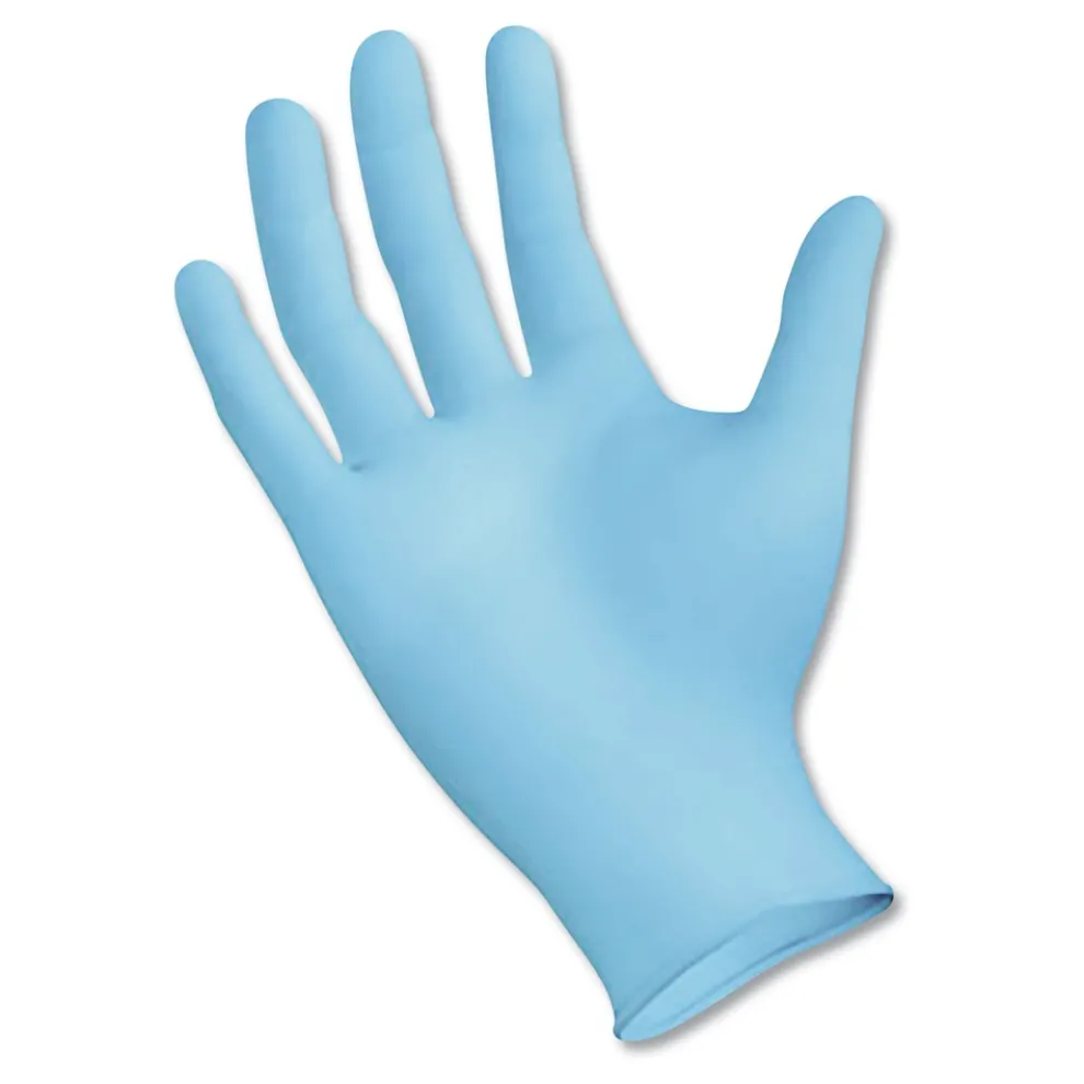 Boardwalk 382LBXA 5 mil 9.5 in. Long Powder-Free Disposable Examination Nitrile Gloves - Large, Blue (100/Box)
