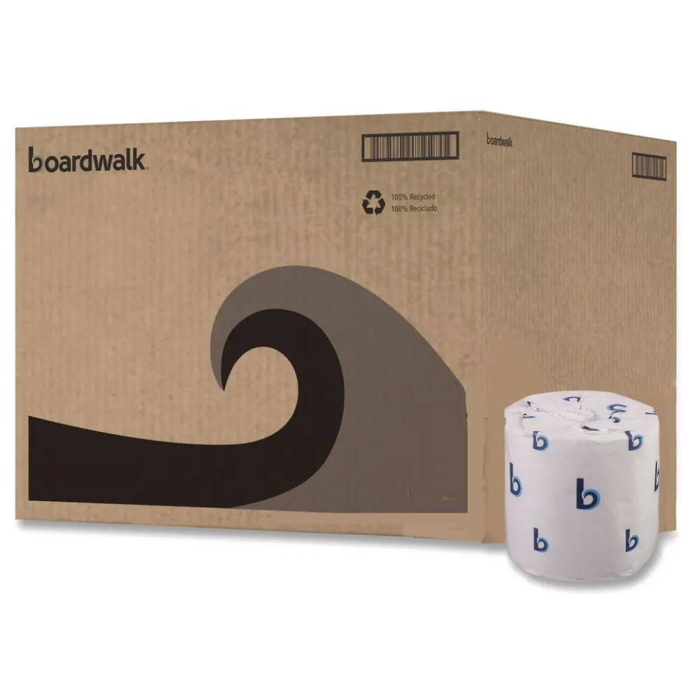 Boardwalk 2-Ply Standard Septic Safe 4 in. x 3 in. Toilet Tissue - White (96/Carton)