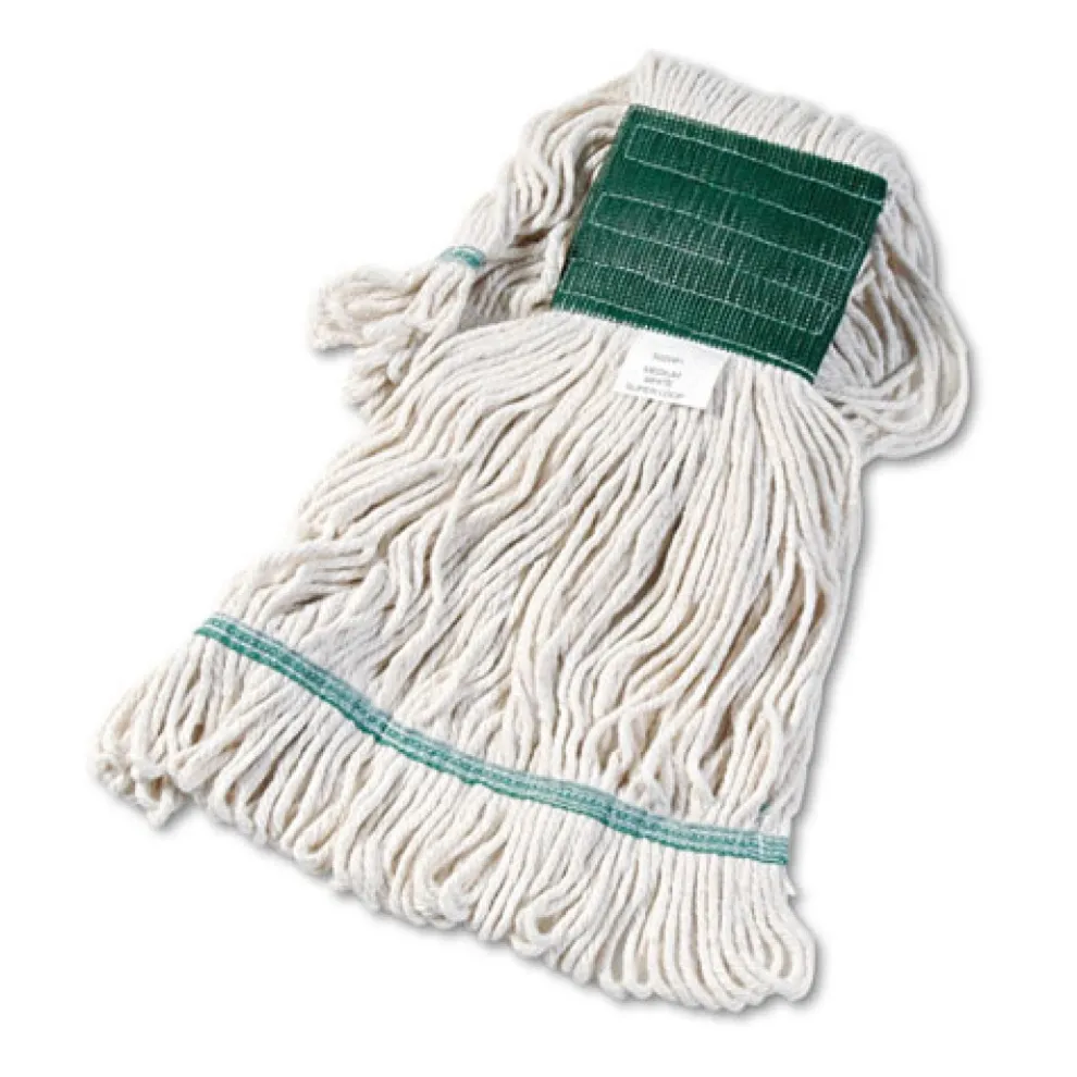 Boardwalk Super Loop Wet Mop Head with Cotton/Synthetic Fiber and 5 in. Headband - Medium, White (12/Carton)