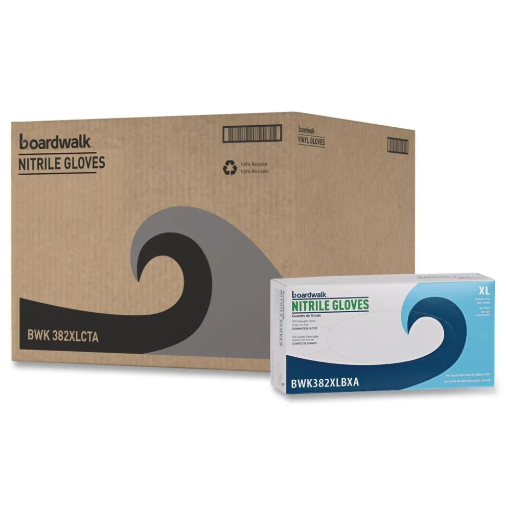 Boardwalk 382XLCTA 5 mil. Disposable Examination Nitrile Gloves - X-Large, Blue (1000/Carton)