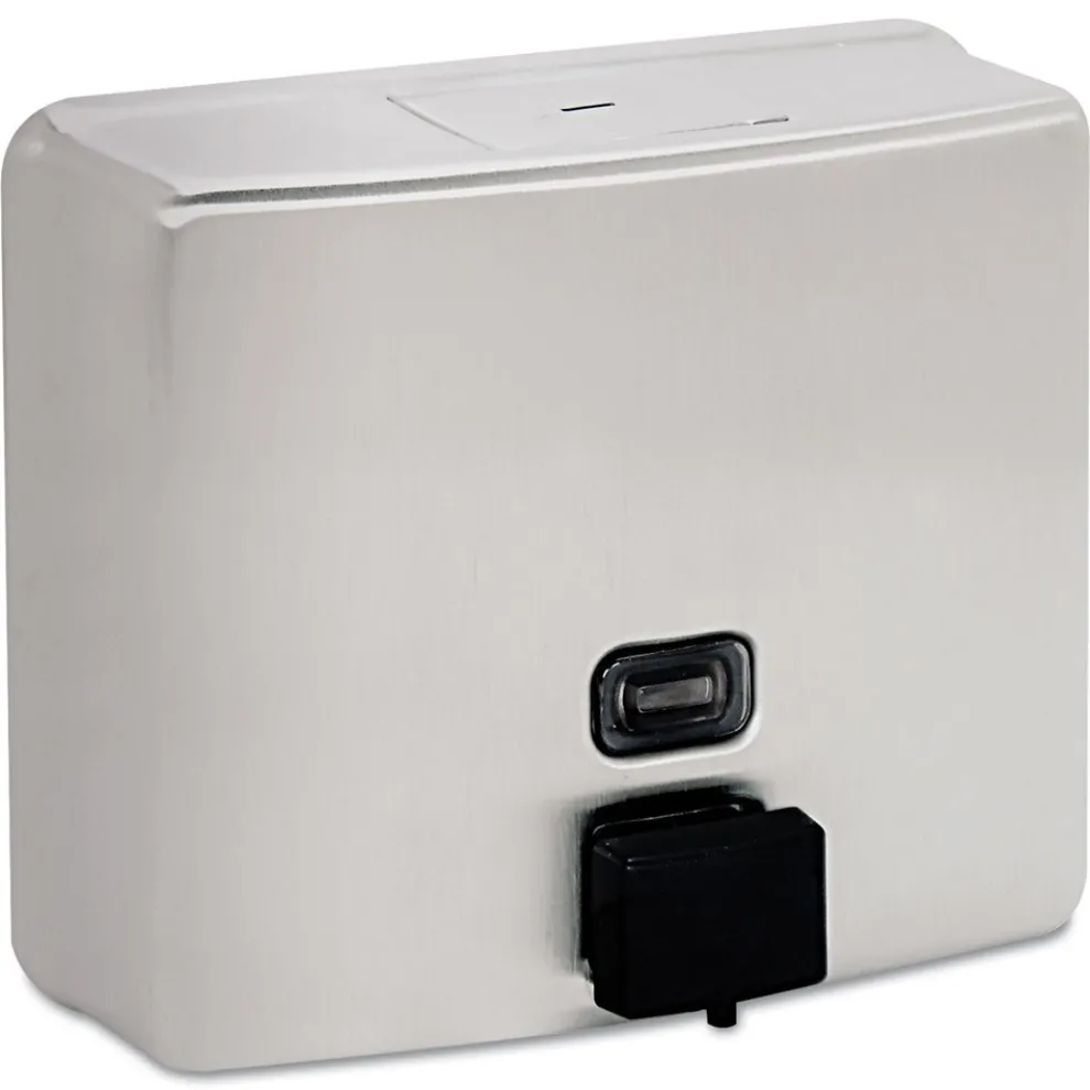 Bobrick ConturaSeries 7 in. x 3.31 in. x 6.13 in. 40 oz. Surface-Mounted Liquid Soap Dispenser - Stainless Steel Satin