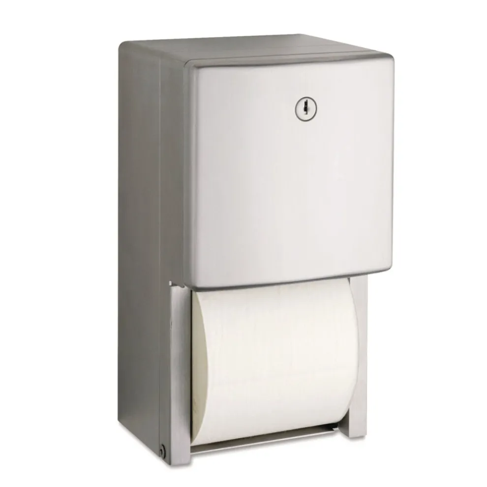 Bobrick ConturaSeries 6.08 in. x 5.94 in. x 11 in. Two-Roll Tissue Dispenser - Stainless Steel