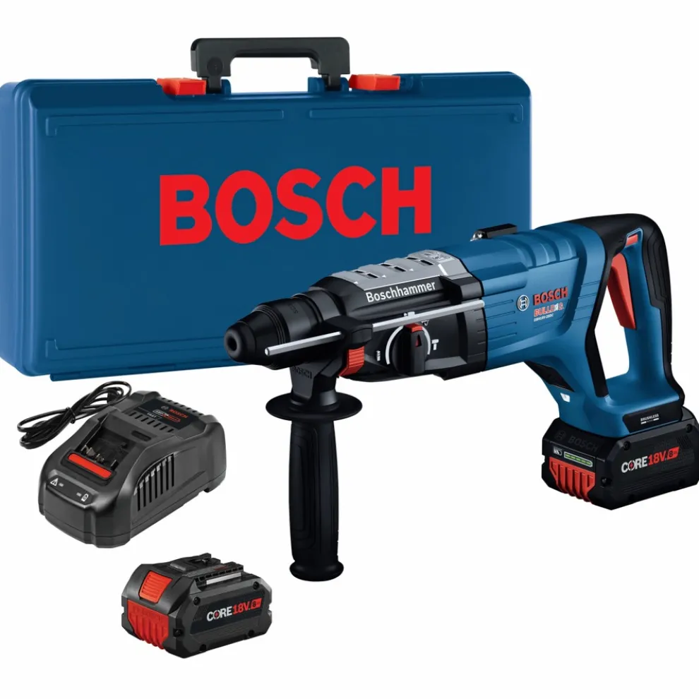 Bosch 18V Brushless Lithium-Ion Connected-Ready SDS-Plus Bulldog 1-1/8 in. Cordless Rotary Hammer Kit (8 Ah)