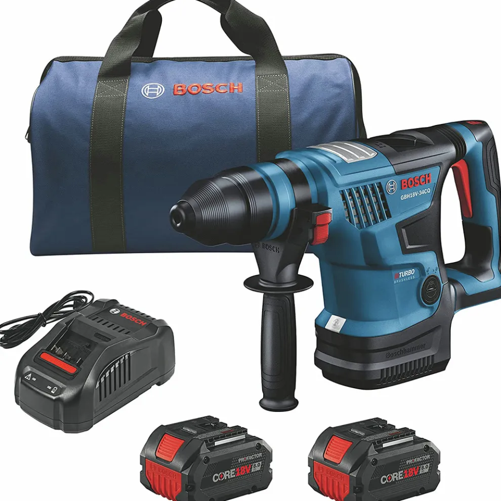 Bosch 18V PROFACTOR Brushless Lithium-Ion 1-1/4 in. Cordless SDS-Plus Bulldog Rotary Hammer Kit with 2 Batteries (8 Ah)