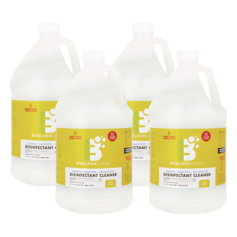 Boulder Clean 128 oz. Bottle Disinfectant Cleaner - Lemon Scent (4/Carton)