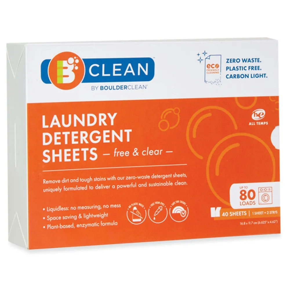 Boulder Clean Laundry Detergent Sheets - Free and Clear (12 Packs/Carton)