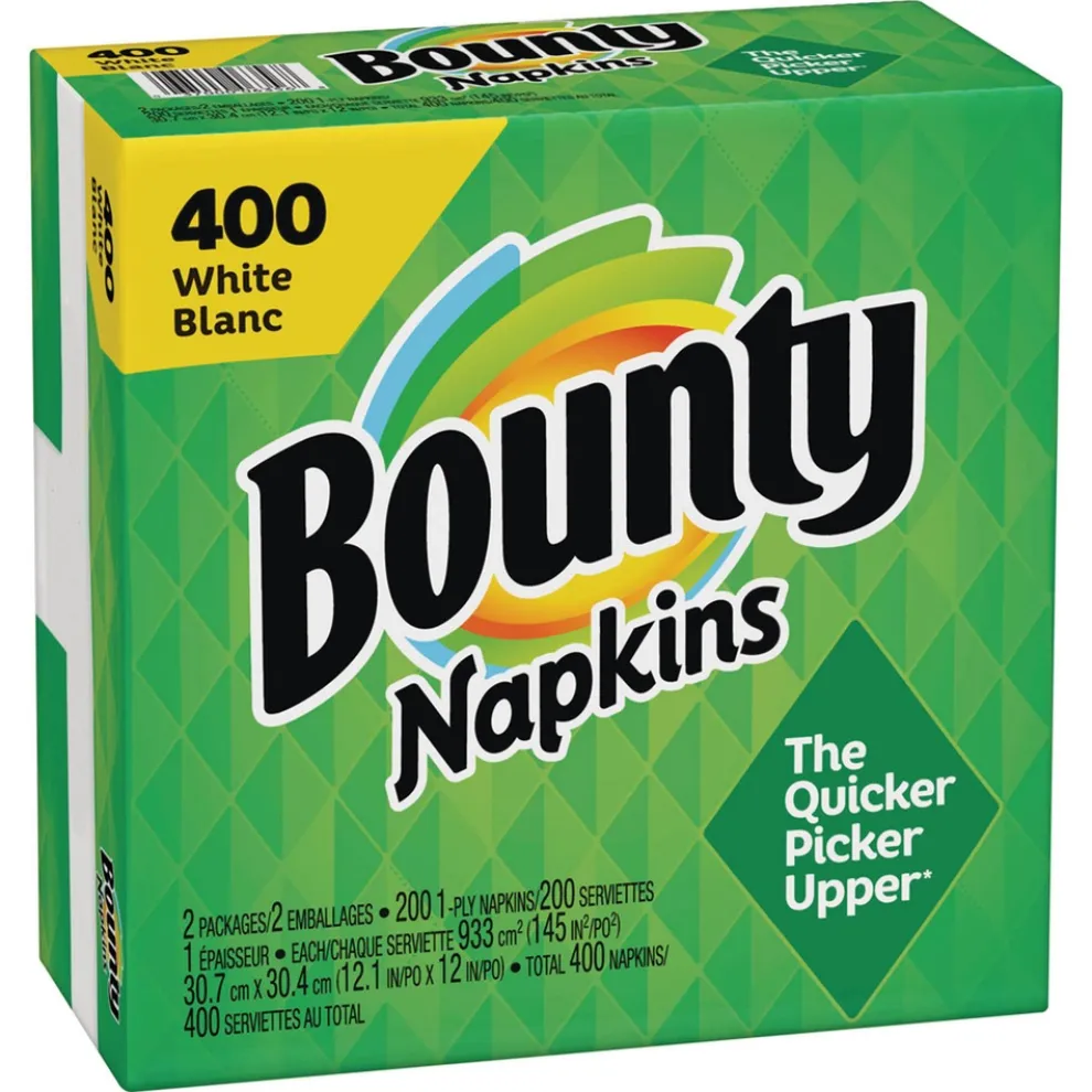 Bounty 12.1 in. x 12 in. 2-Ply Quilted Napkins - White (4/Carton)