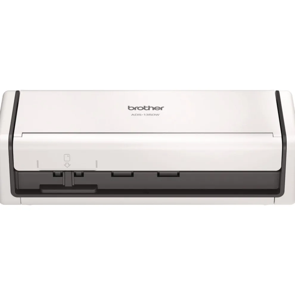 Brother 600 dpi x 600 dpi Optical Resolution 20-Sheet Duplex Auto Document Feeder ADS-1350W Compact Desktop Scanner