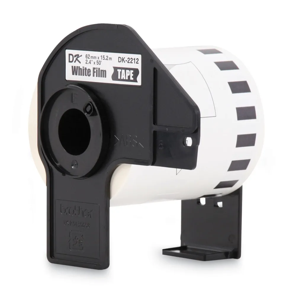 Brother 2.4 in. x 50 ft. Continuous Film Label Tape - White (1-Roll)