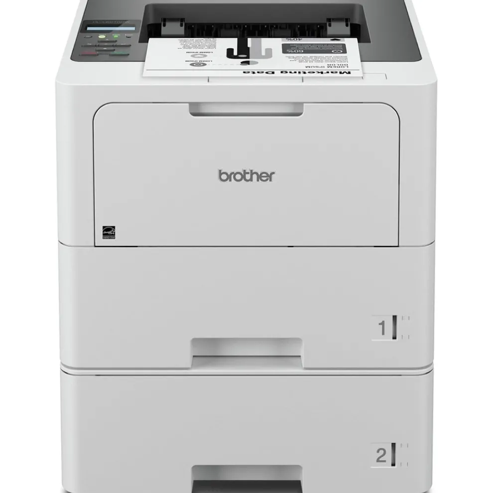 Brother Business Monochrome Laser Printer with Dual Paper Trays