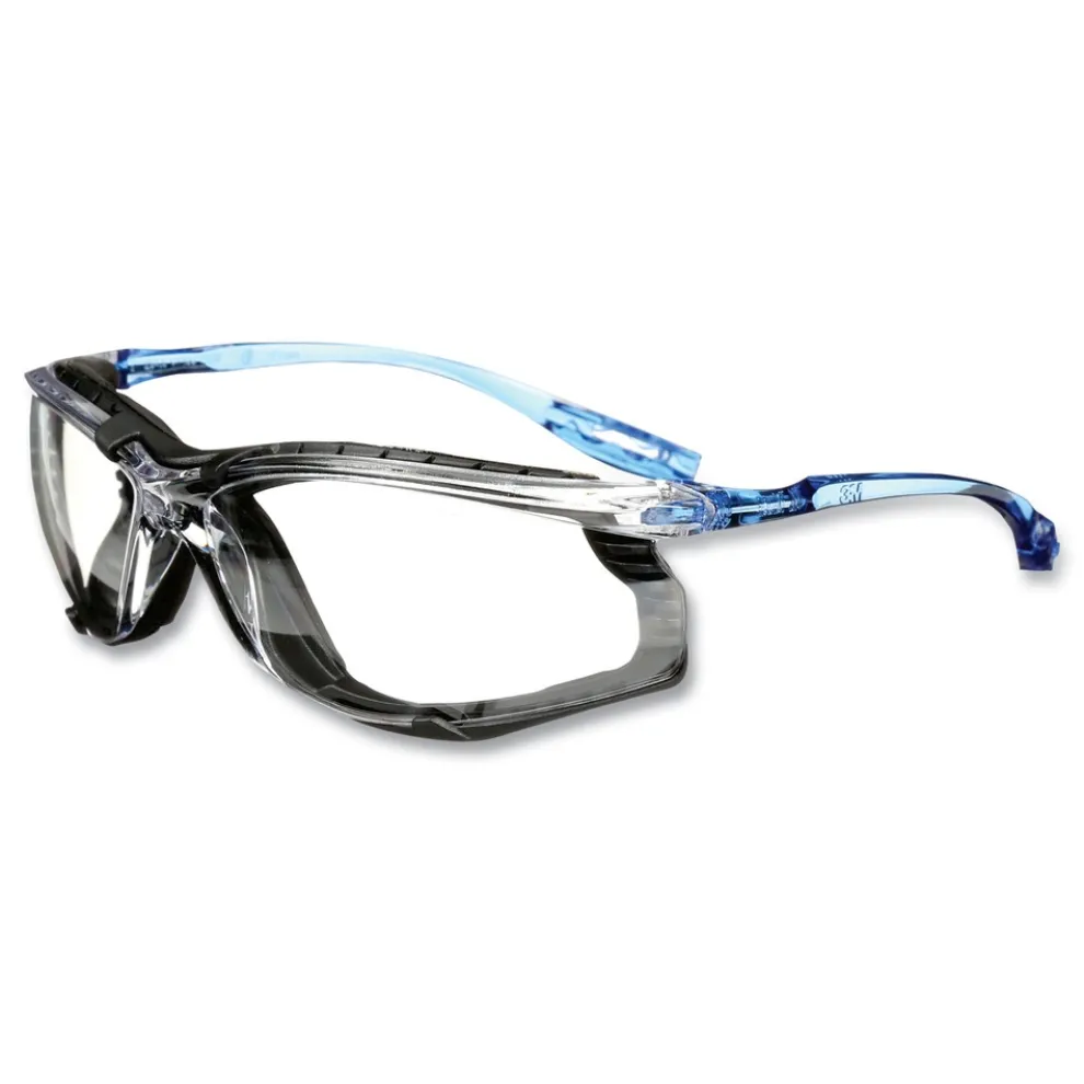 3M CCS Protective Eyewear with Foam Gasket - Blue Plastic Frame/Clear Polycarbonate Lens
