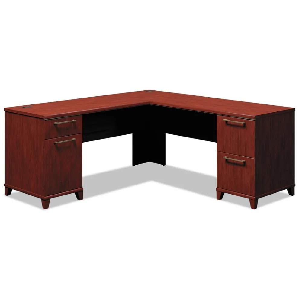 Bush 70.13 in. X 70.13 in. X 29.75 in. Enterprise Collection L-Desk Surface - Harvest Cherry