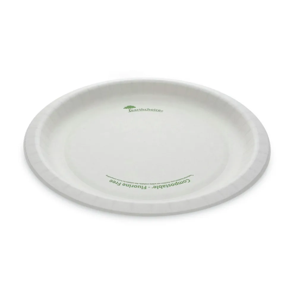 Pactiv Corp. EarthChoice Pressware 10 in. Diameter Plate Paper Compostable Dinnerware - White (300/Carton)