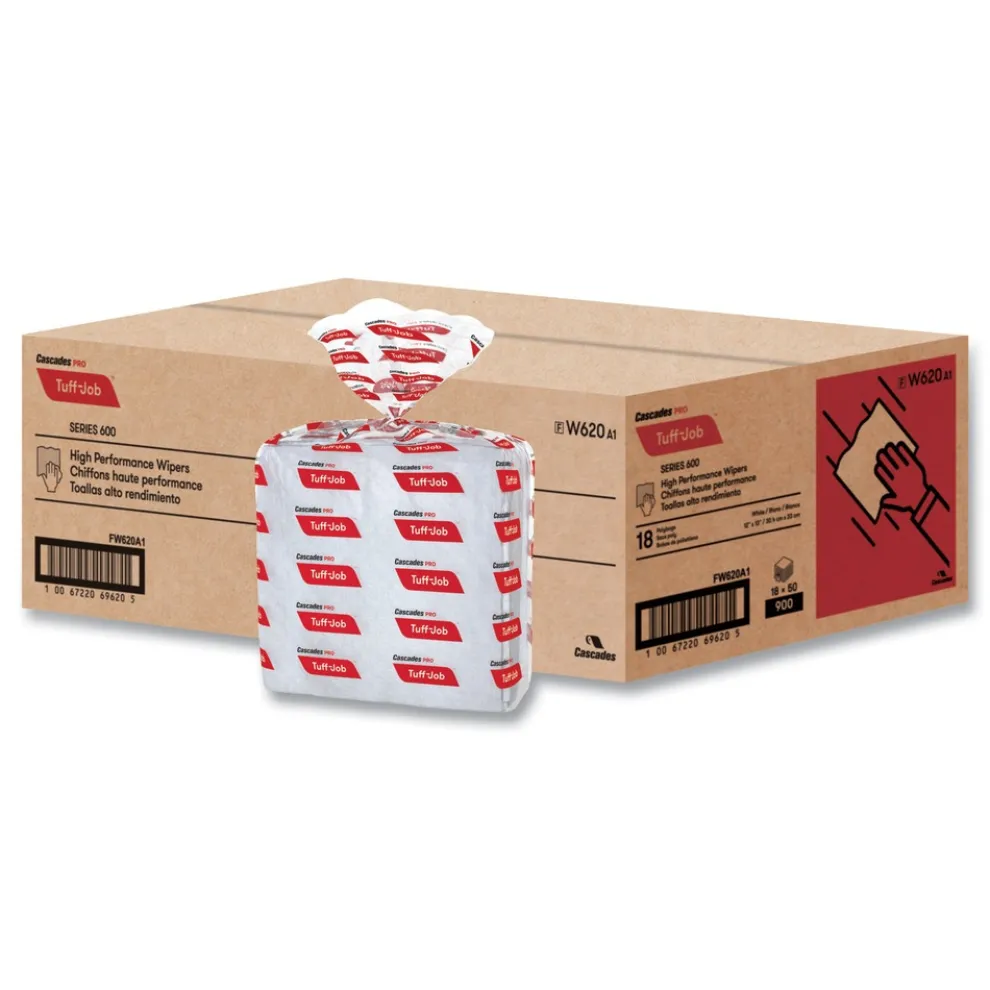 Cascades PRO 12 in. x 13 in. Tuff-Job S600 High Performance Wipers (18/Carton)