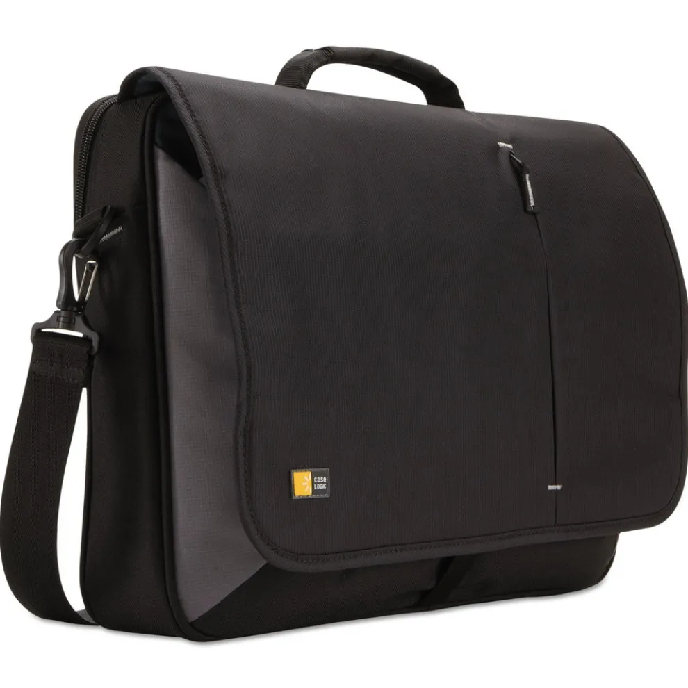 Case Logic 3.37 in. x 17.75 in. x 13.75 in. Dobby Nylon Laptop Messenger Fits Devices Up to 17 in. - Black