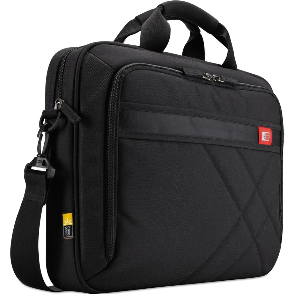 Case Logic 17.3 in. x 3.2 in. x 12.5 in. Nylon Diamond Laptop Briefcase for 17 in. Devices - Black