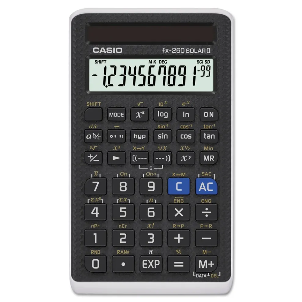 Casio FX-260 Solar II 10-Digit LCD All-Purpose Scientific Calculator - Black