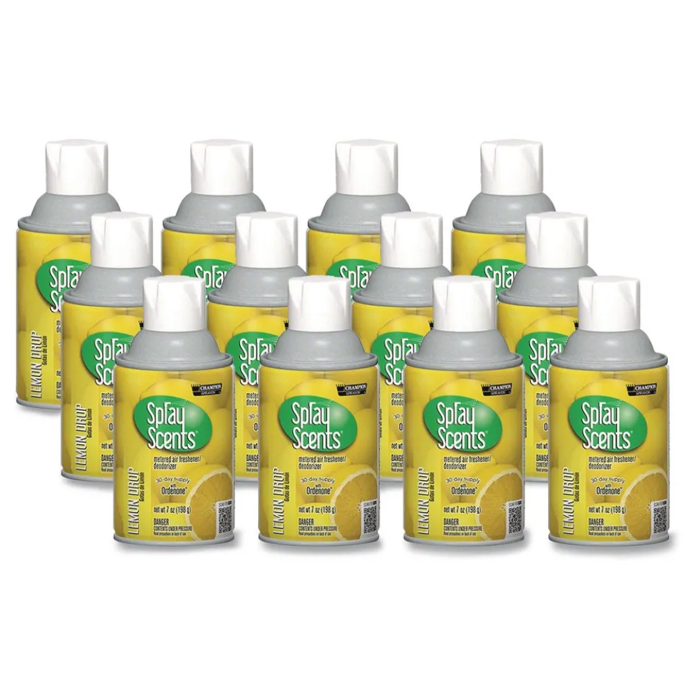 Chase Products Champion Sprayon SPRAYScents 7 oz. Metered Air Freshener Refill - Lemon (12/Carton)