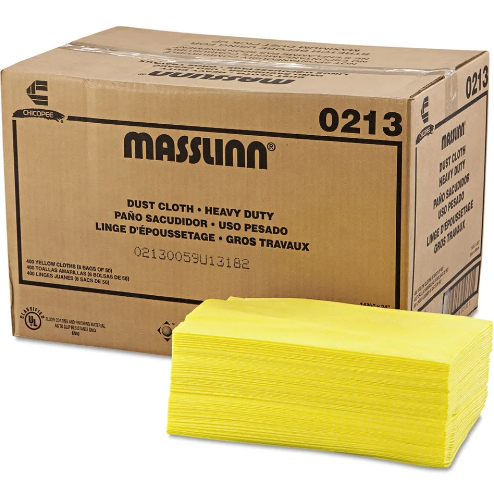 Chix 24 in. x 16 in. Masslinn Dust Cloths - Yellow (50/Pack, 8 Packs/Carton)