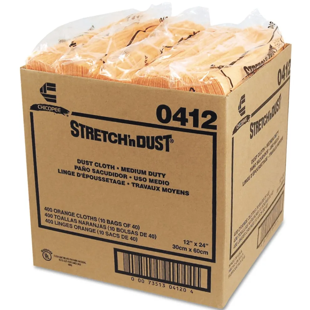Chix 11-5/8 in. x 24 in. Stretch 'n Dust Cloths - Yellow (40 Cloths/Pack, 10 Packs/Carton)