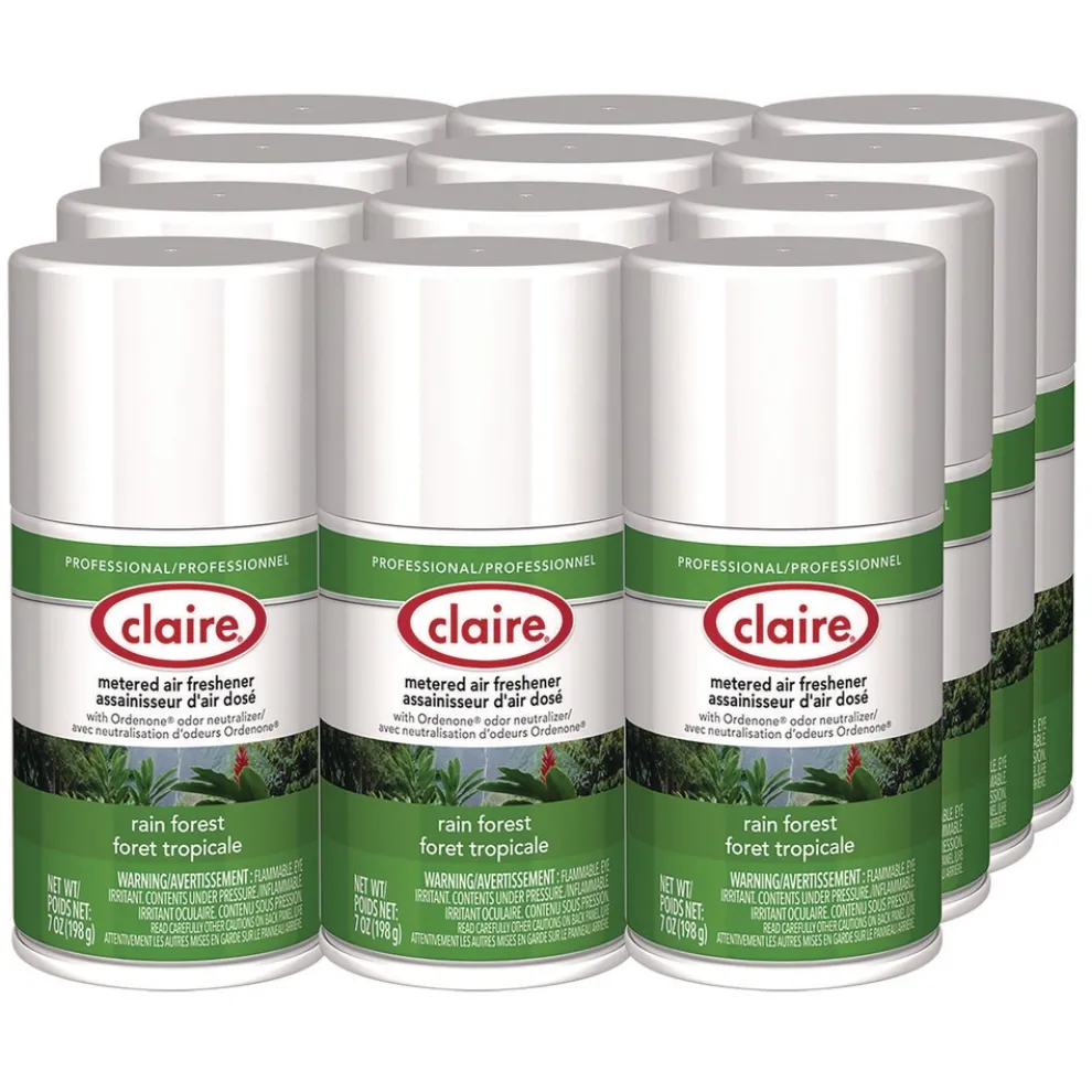 Claire 11 oz. Aerosol Spray Metered Air Freshener - Rain Forest (12/Carton)