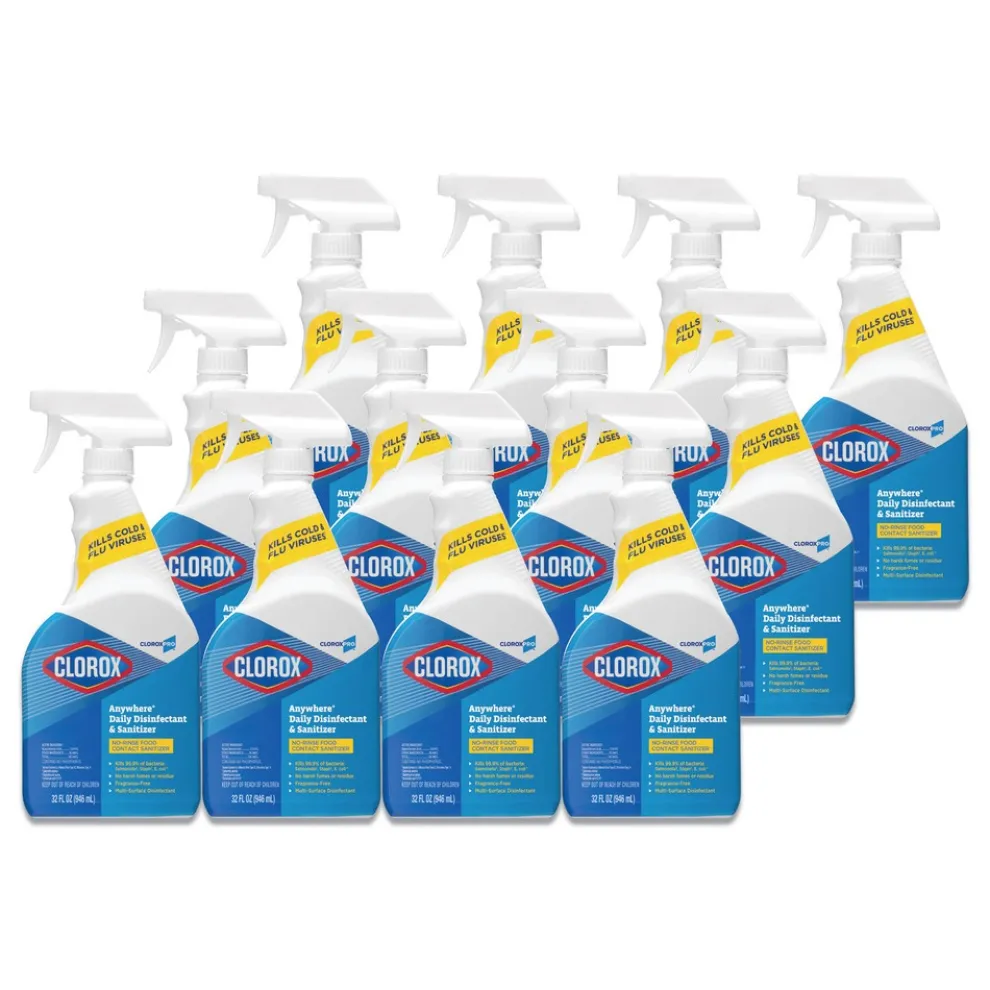 Clorox 01698 32 oz. Spray Bottle Anywhere Daily Disinfectant and Sanitizer (12/Carton)