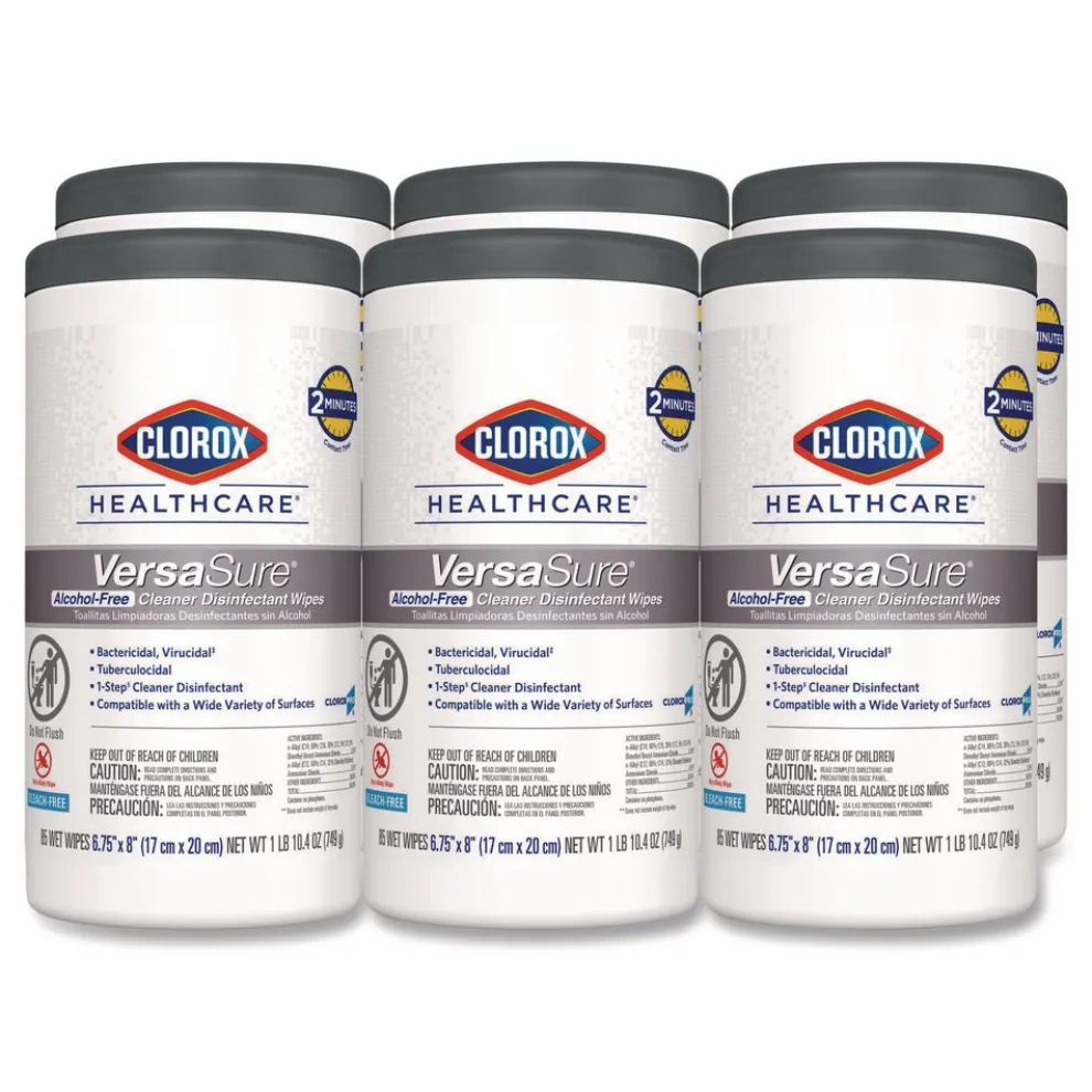 Clorox Healthcare 6.75 in. x 8 in. 1-Ply VersaSure Cleaner Disinfectant Wipes - Fragranced White (6/Carton)