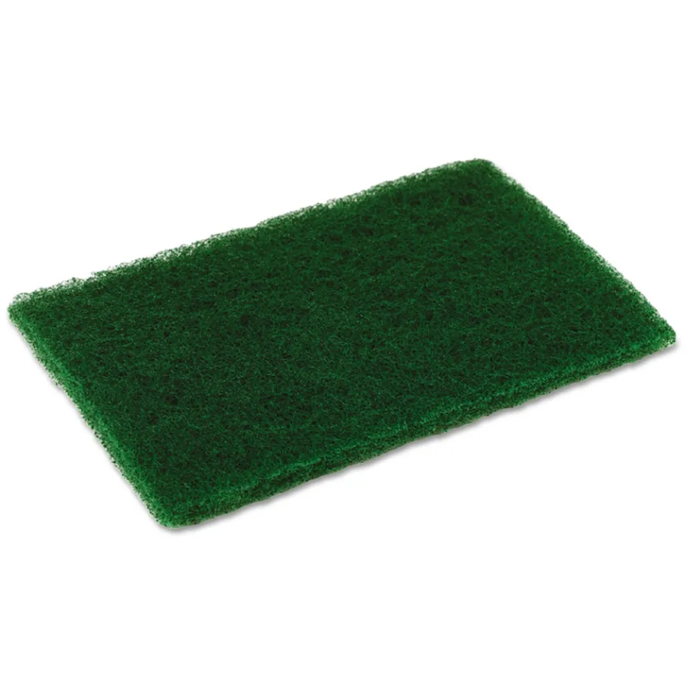 Continental 6 in. x 9 in. Medium Duty Scouring Pad - Green (60/Carton)
