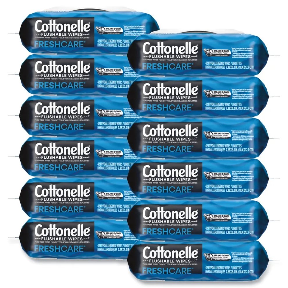 Cottonelle 1-Ply 3.75 x 5.5 Fresh Care Flushable Cleansing Cloths - White (12/Carton)