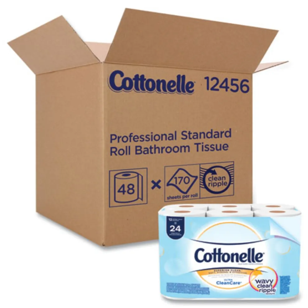 Cottonelle Septic Safe Clean Care Bathroom Tissue - White (170 Sheets/Roll, 48 Rolls/Carton)